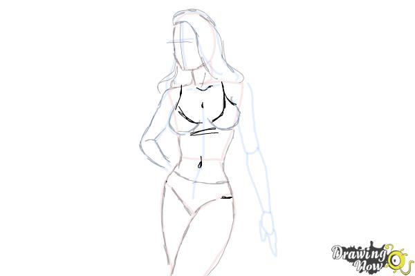 How to Draw a Woman Body - Step 16