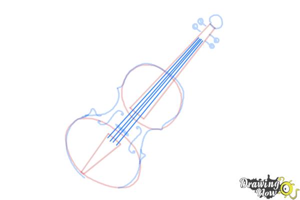 How to Draw a Violin Step by Step - Step 7