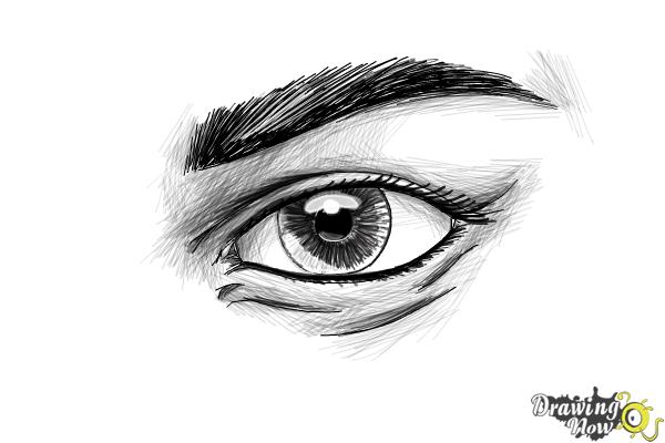 how to draw an eye step by step