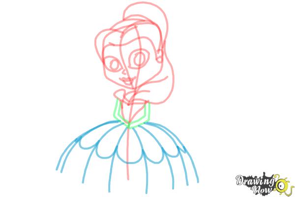 How to Draw Chibi Belle - Step 7