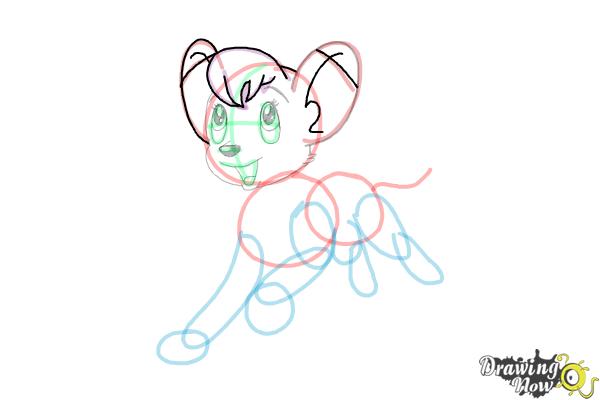 How to Draw Kimba The White Lion - Step 12