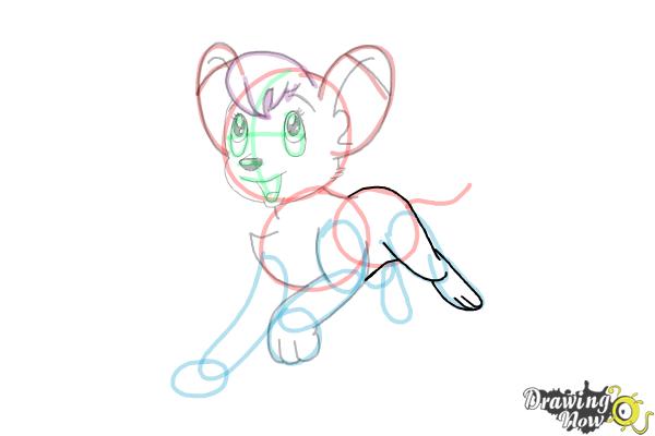 How to Draw Kimba The White Lion - Step 14