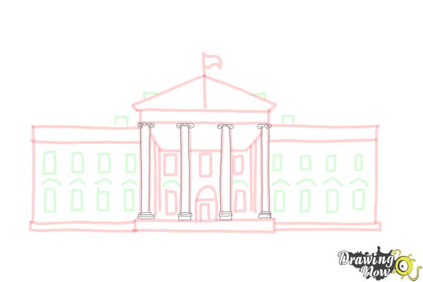 How to Draw The White House - Step 10