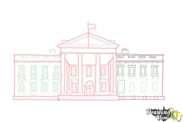 How to Draw The White House - DrawingNow