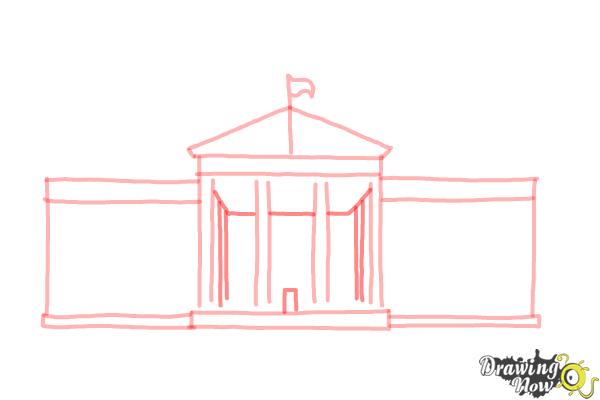 How to Draw The White House - Step 5