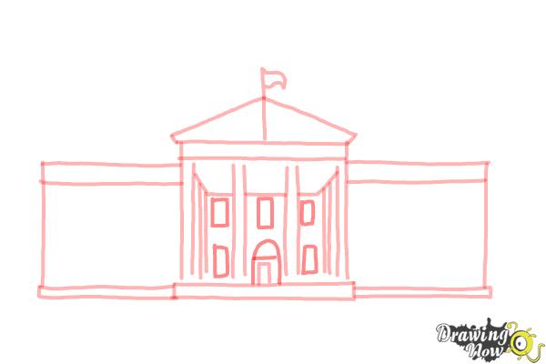 How to Draw The White House - Step 6