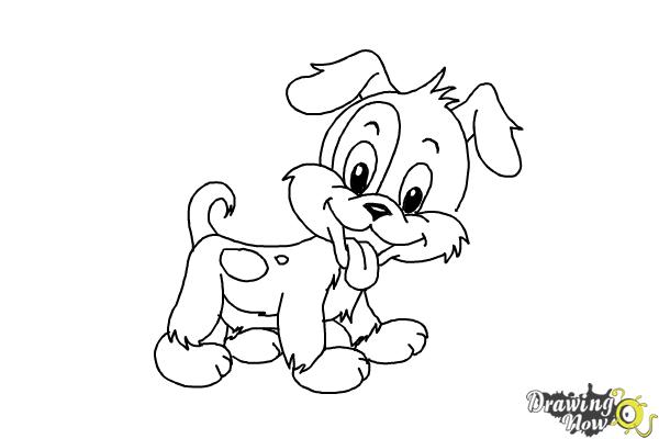 How to Draw a Cartoon Puppy - DrawingNow