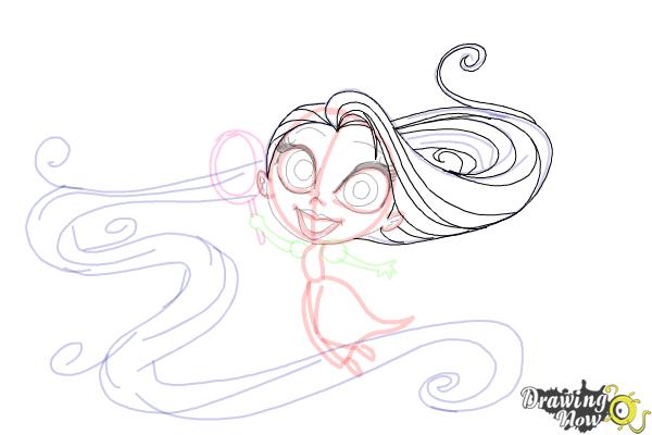 How to Draw Chibi Rapunzel - Step 13
