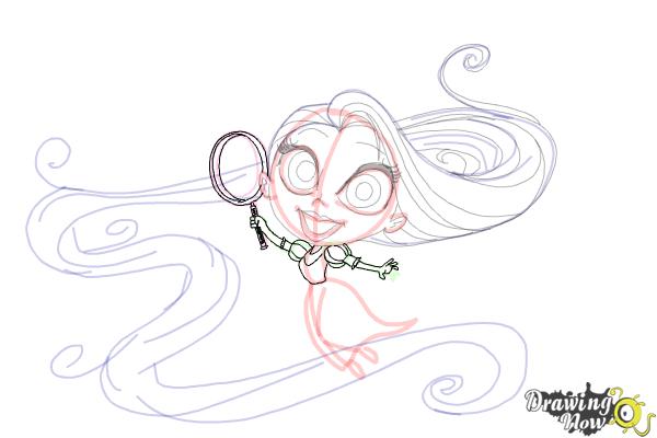 How to Draw Chibi Rapunzel - Step 14