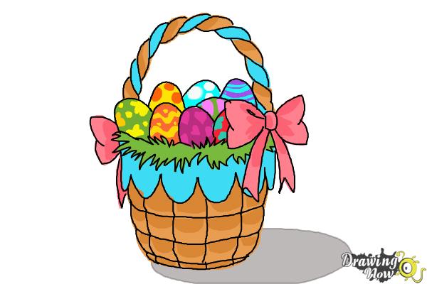 How to Draw an Easter Basket - Step 10