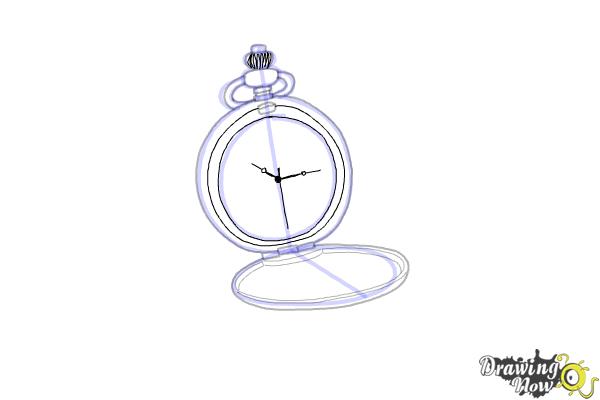 How to Draw a Pocket Watch - Step 9