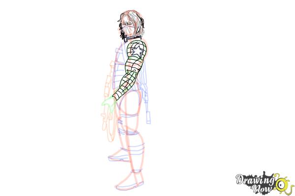 How to Draw Winter Soldier, Bucky from Captain America: The Winter Soldier - Step 16 How to Draw Winter Soldier, Bucky from Captain America: The Winter Soldier - Step 16