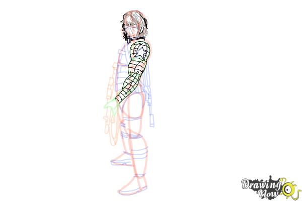 How to Draw Winter Soldier, Bucky from Captain America: The Winter Soldier - Step 16