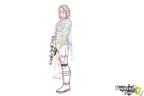 How to Draw Winter Soldier, Bucky from Captain America: The Winter Soldier - Step 18