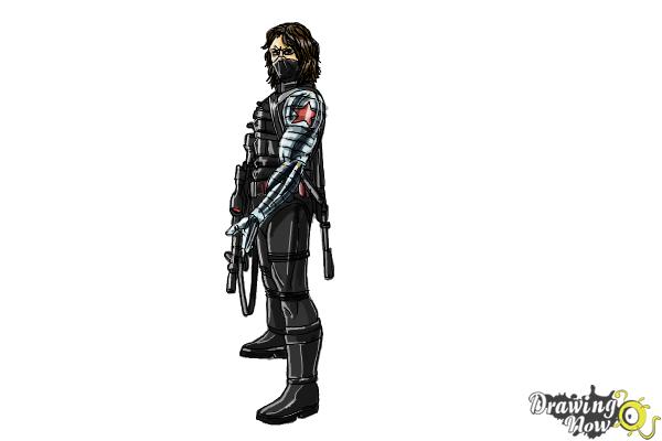 How to Draw Winter Soldier, Bucky from Captain America: The Winter Soldier - Step 20