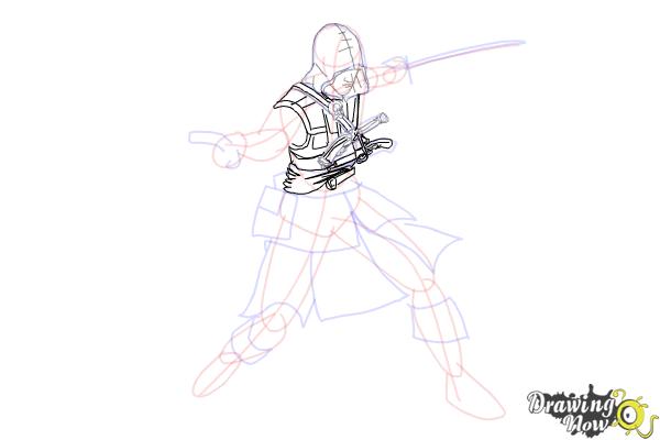 How to Draw Edward Kenway from Assassins Creed IV Black Flag - Step 7