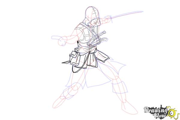 How to Draw Edward Kenway from Assassins Creed IV Black Flag - Step 8