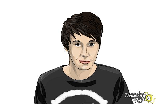 How to Draw Dan Howell - Step 9 How to Draw Dan Howell - Step 9