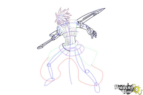 How to Draw Ragna The Bloodedge from Blazblue - Step 12