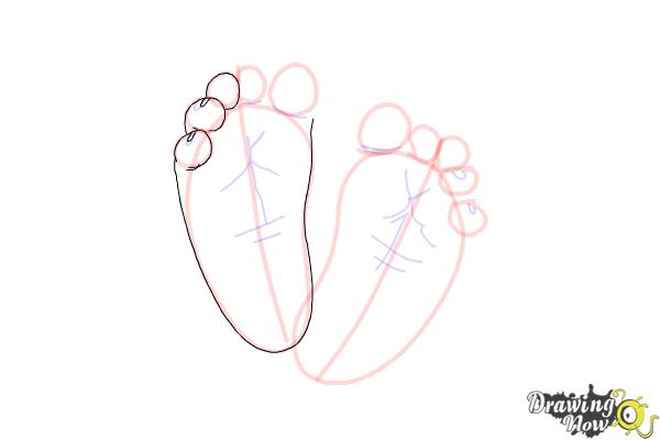 How to Draw Baby Feet - Step 10