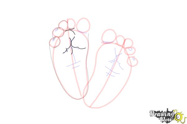 How to Draw Baby Feet - Step 11