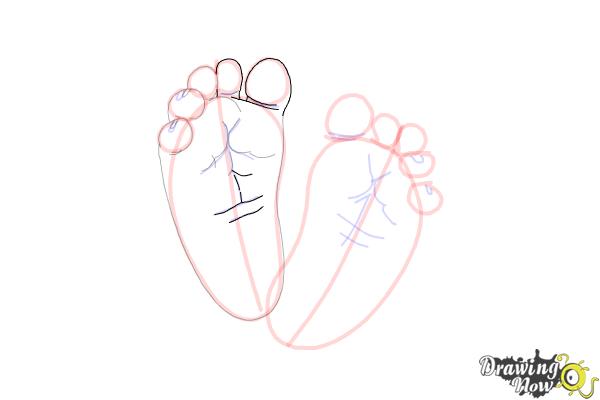 How to Draw Baby Feet - Step 12