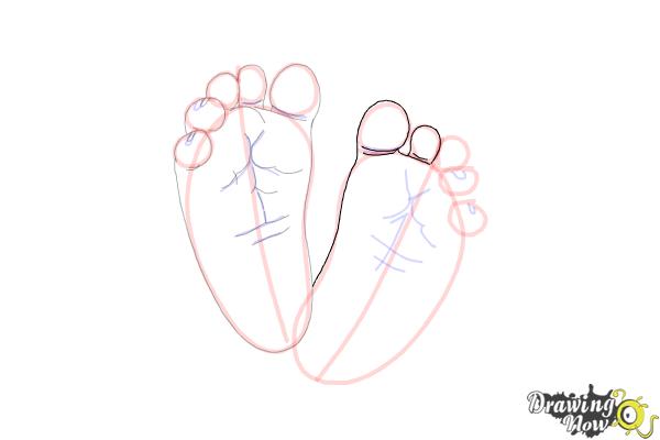 How to Draw Baby Feet - Step 13