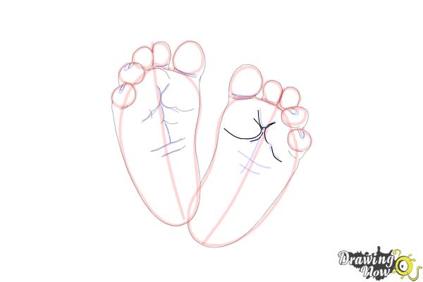 How to Draw Baby Feet - Step 15