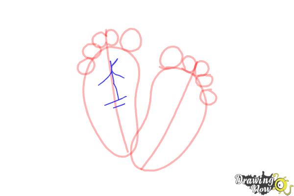 How to Draw Baby Feet - Step 7