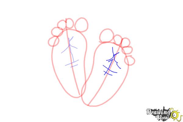 How to Draw Baby Feet - Step 8