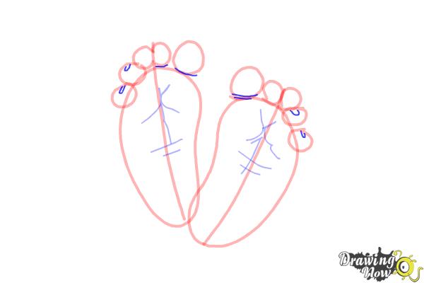 How to Draw Baby Feet - Step 9