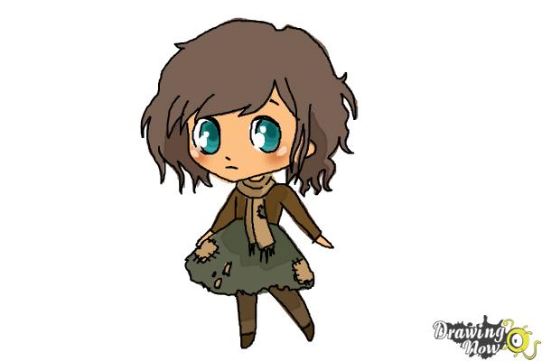 How to Draw a Chibi Orphan Girl - DrawingNow