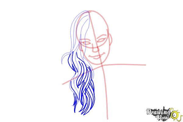 How to Draw a Girl With Long Hair And Highlights - Step 5