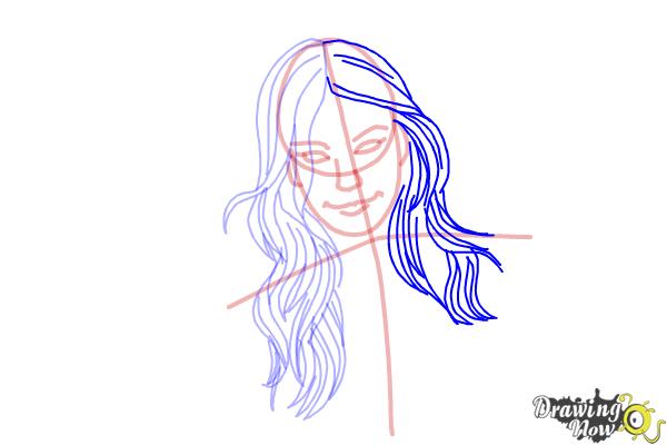 How to Draw a Girl With Long Hair And Highlights - DrawingNow