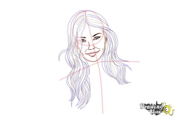 How to Draw a Girl With Long Hair And Highlights - Step 9