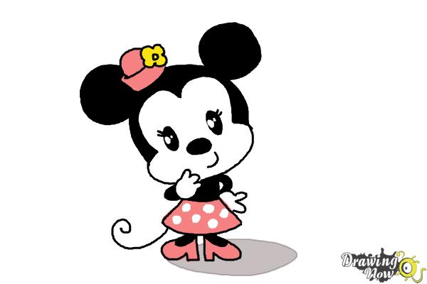 How to Draw Chibi Minnie Mouse - Step 11