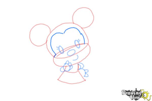 How to Draw Chibi Minnie Mouse - Step 7 How to Draw Chibi Minnie Mouse - Step 7
