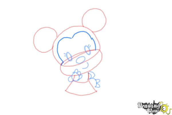 How to Draw Chibi Minnie Mouse - Step 7