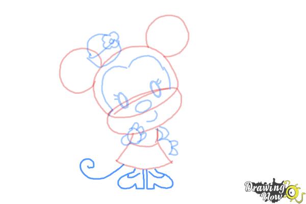 How to Draw Chibi Minnie Mouse - Step 9