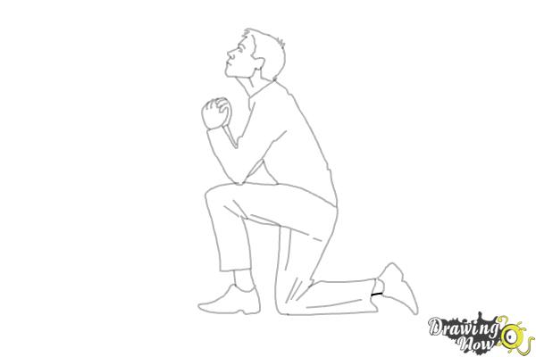 How to Draw a Person On Their Knees, Kneeling - DrawingNow