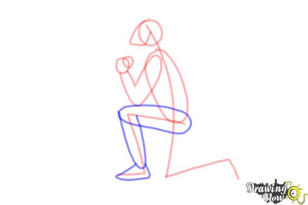 How to Draw a Person On Their Knees, Kneeling - DrawingNow
