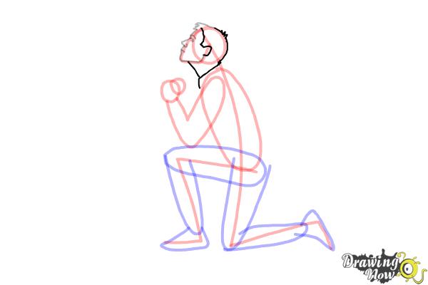 How to Draw a Person On Their Knees, Kneeling - DrawingNow