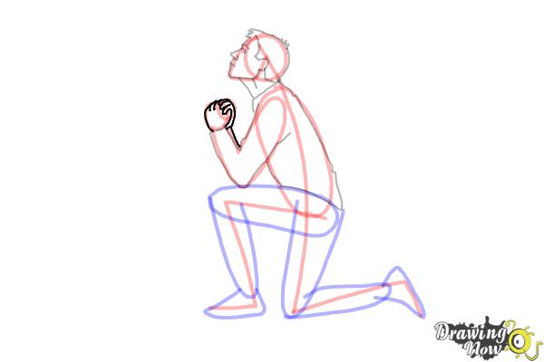 How to Draw a Person On Their Knees, Kneeling - Step 9