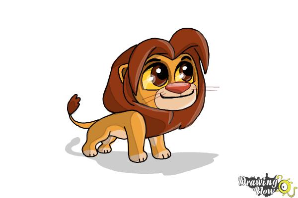How to Draw Chibi Simba from The Lion King - Step 10