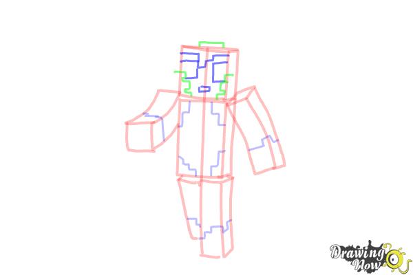 How to Draw Stampylonghead from Minecraft - Step 7