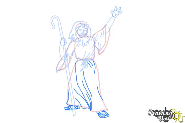 How to Draw Moses - Step 10
