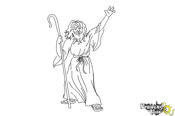 How to Draw Moses - Step 11