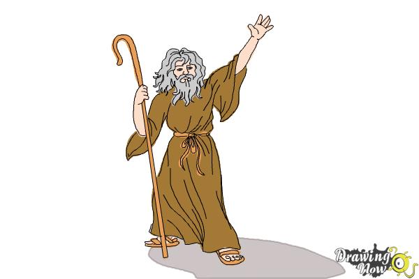 How to Draw Moses - Step 12