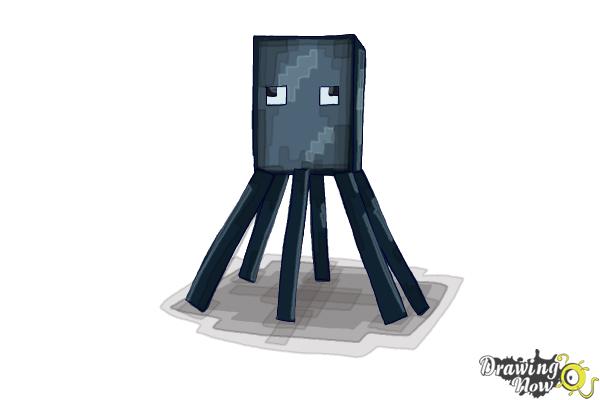 How to Draw Squid from Minecraft - Step 10