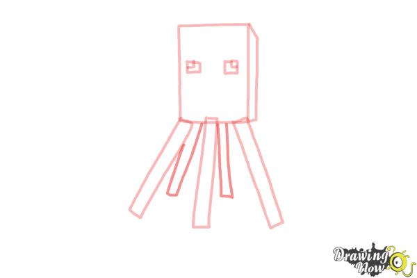 How to Draw Squid from Minecraft - Step 7